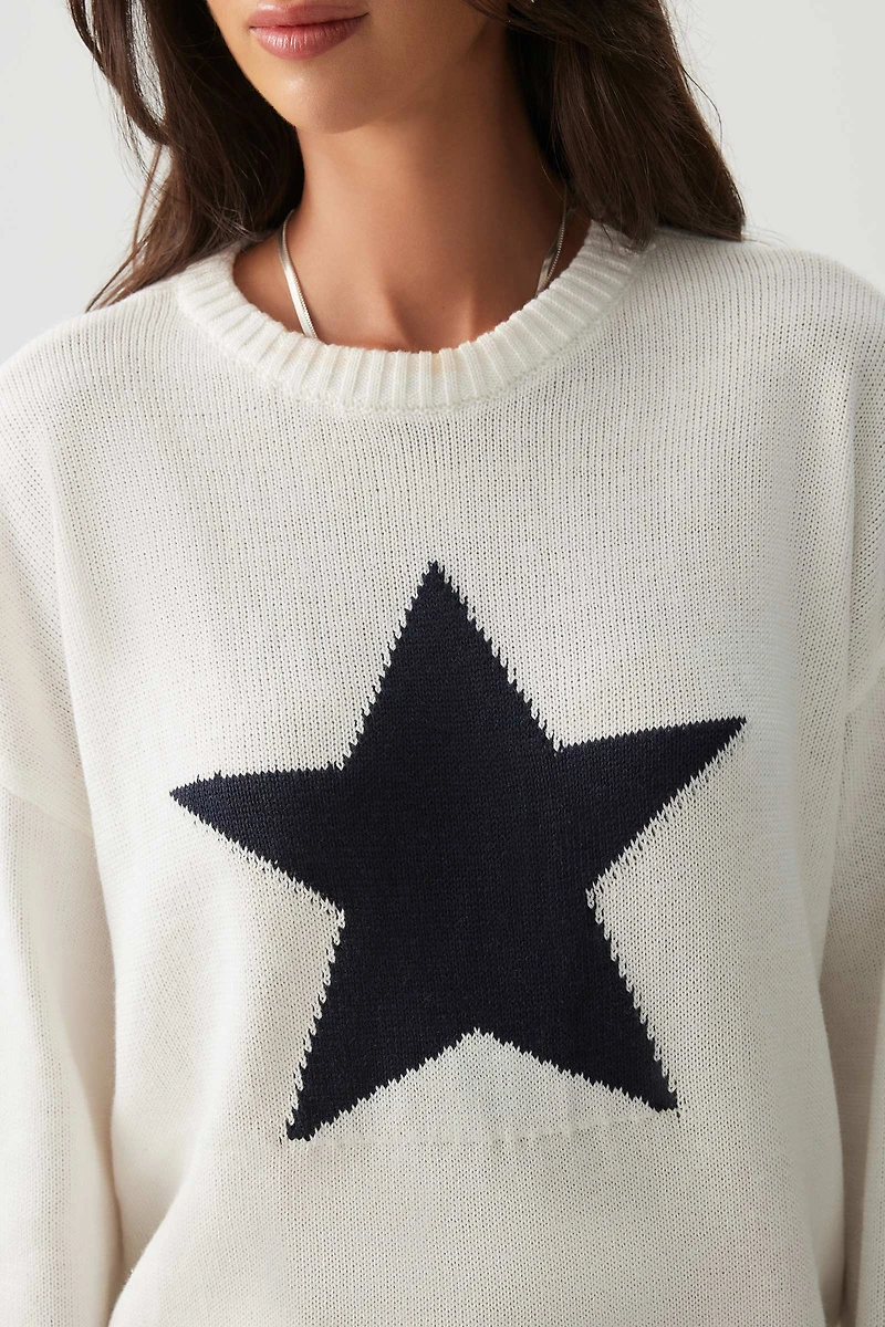 Chandail à col rond imprimé graphique