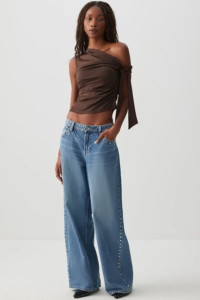 Haut asymétrique à épaule dénudée