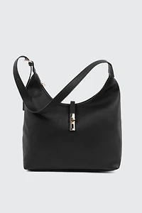 Ardene Large Faux Leather Tote Bag in Black | Faux Leather/Polyester