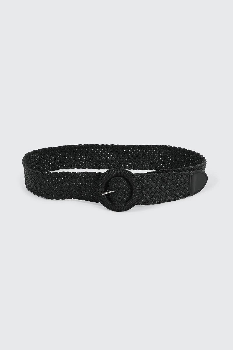 Ardene Braided Belt in Black | Size Small | Polyester