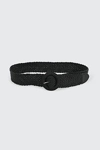 Ardene Braided Belt in Black | Size Small | Polyester