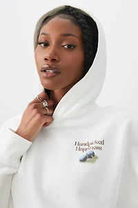 Chandail à capuchon graphique délav