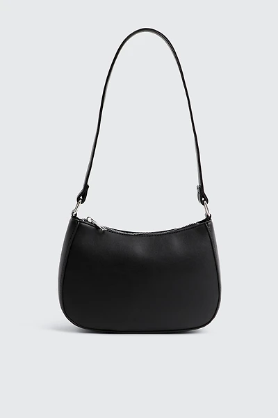 Ardene Faux Leather Baguette Bag in Black | Faux Leather/Polyester