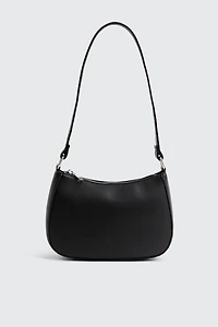 Ardene Faux Leather Baguette Bag in Black | Faux Leather/Polyester