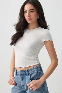 T-shirt pointelle à frissons