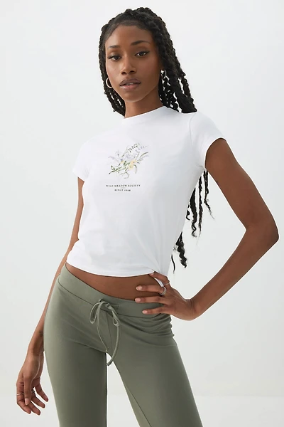 Ardene Graphic Baby T-Shirt in White | Size | Cotton/Elastane