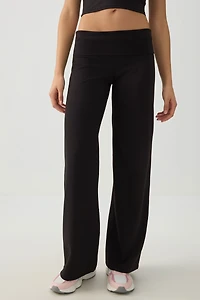 Ardene camactive Fold Over Straight Leg Pants in Black | Size | Nylon/Spandex