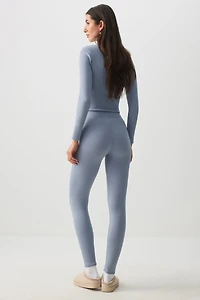 Legging doublé en fausse fourrure