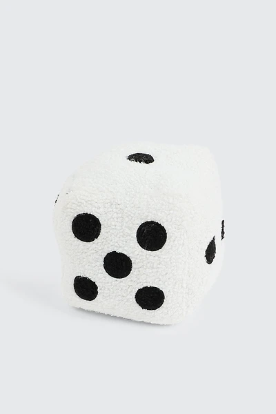 Ardene Plushie Dice Pillow in White | Polyester