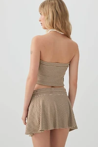 Jupe-short fluide en tissu gaufr