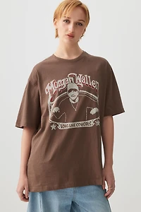 Ardene Morgan Wallen Oversized T-Shirt in Brown | Size | 100% Cotton