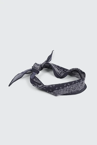 Ardene Triangle Paisley Bandana in Dark Blue | 100% Cotton