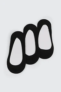 Ardene 3-Pack Low Cut Shoe Liners in Black | Polyester/Spandex