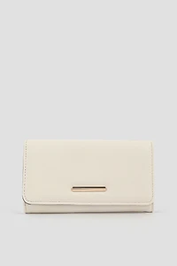 Ardene Rectangular Wallet in Beige | Faux Leather/Polyester