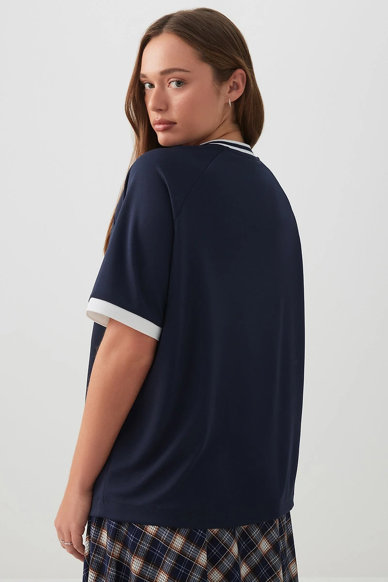 T-shirt football ample en maille filet