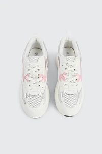 Espadrilles deux tons à détails argentés