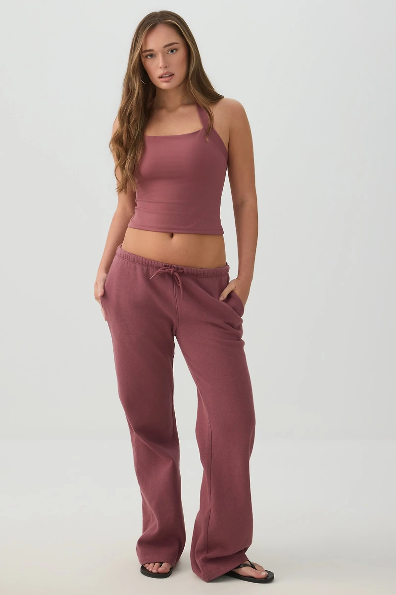 Camisole courte licou en tissu doux