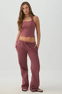 Camisole courte licou en tissu doux