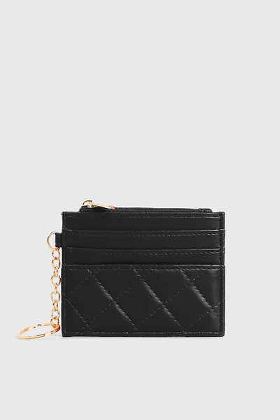 Ardene Quilted Faux Leather Cardholder in | Faux Leather/Polyester