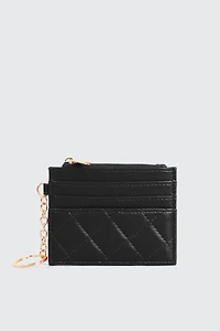 Ardene Quilted Faux Leather Cardholder in | Faux Leather/Polyester