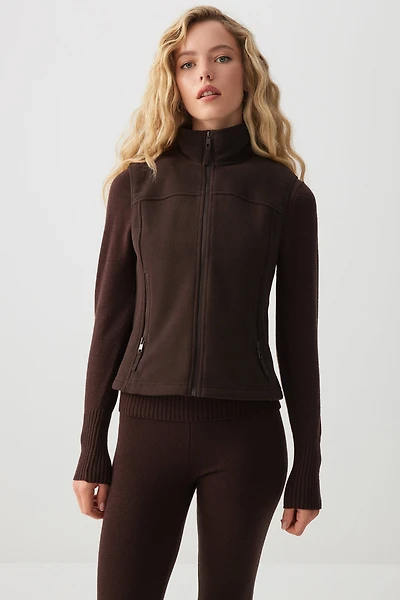 Ardene Polar Fleece Vest in Brown | Size | Polyester