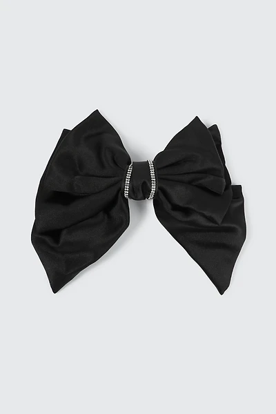Ardene Rhinestone Hair Bow in Black