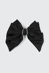 Ardene Rhinestone Hair Bow in Black