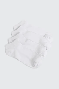 Ardene 4-Pack Cotton Blend Ankle Socks in White | Polyester/Cotton/Elastane