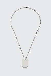 Ardene Man Stainless Steel Tag Necklace For Men in Silver