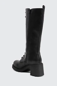 Bottes de combat hautes à talon bloc