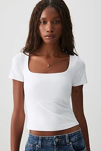 T-shirt col carré Contour