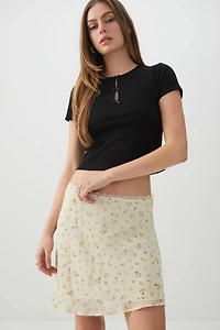 Jupe mini mousseline coupe A