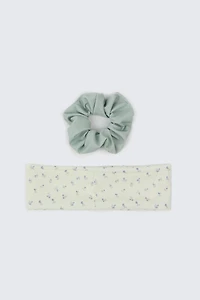 Ardene Floral Headband & Scrunchie Set | Polyester