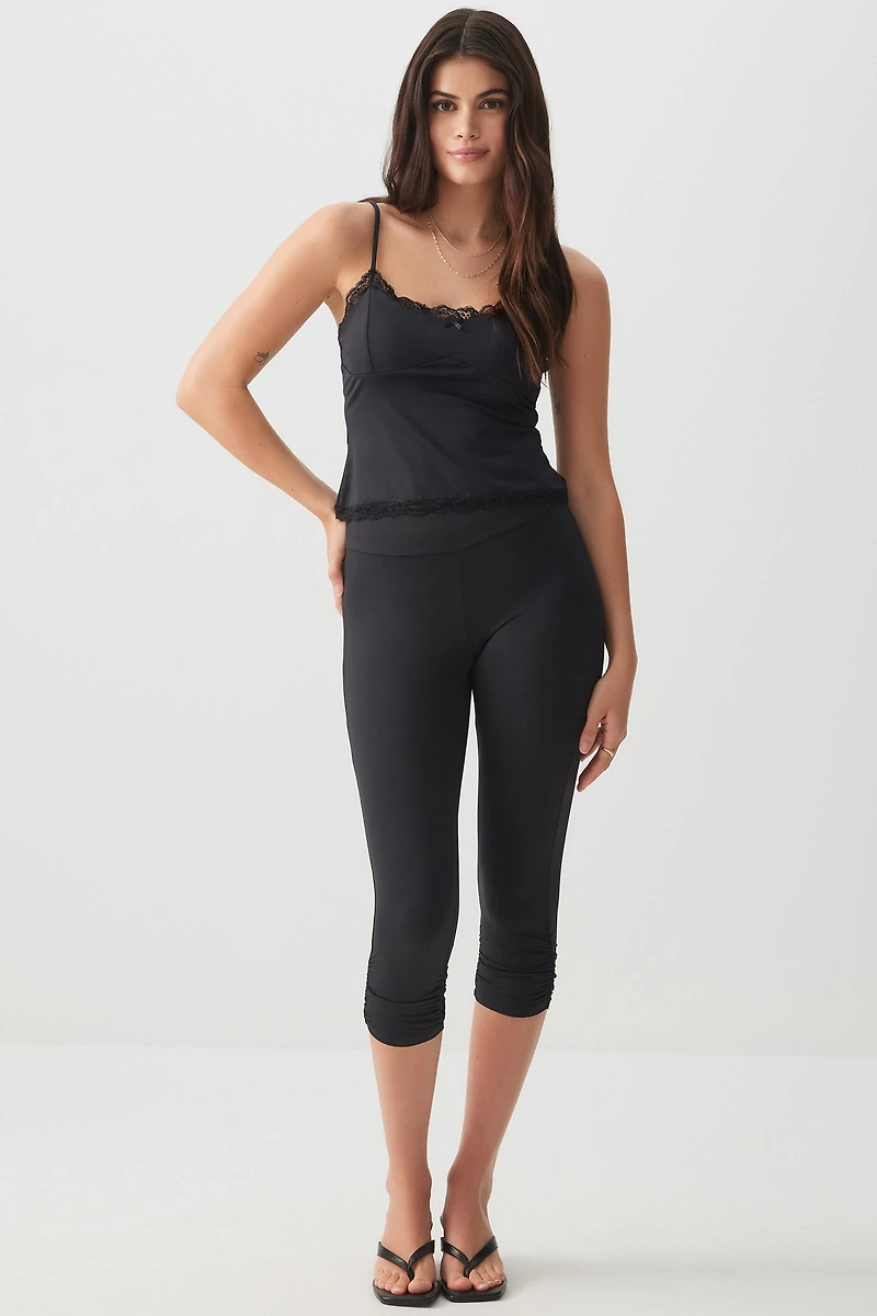 Ardene Contour Capri Leggings in Black | Size | Elastane/Polyamide