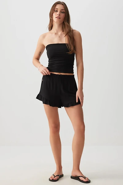 Ardene Ruffle Shorts in Black | Size | Rayon