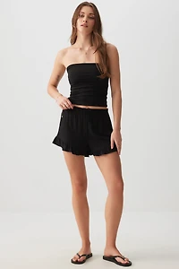 Ardene Ruffle Shorts in Black | Size | Rayon