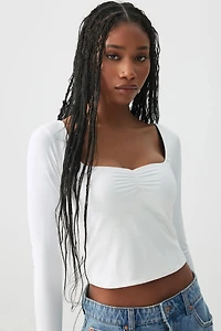 T-shirt à col cœur et manches longues Contour