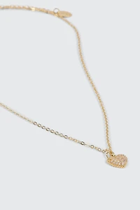 Ardene 14K Gold Plated Cubic Zirconia Heart Necklace