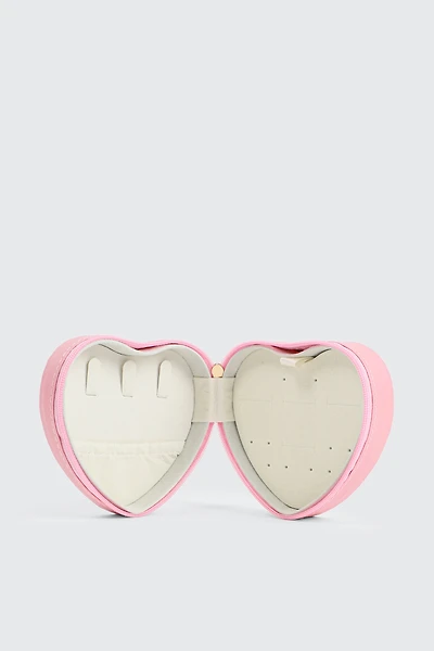 Ardene Kids Heart Shaped Jewelry Box in Medium Pink