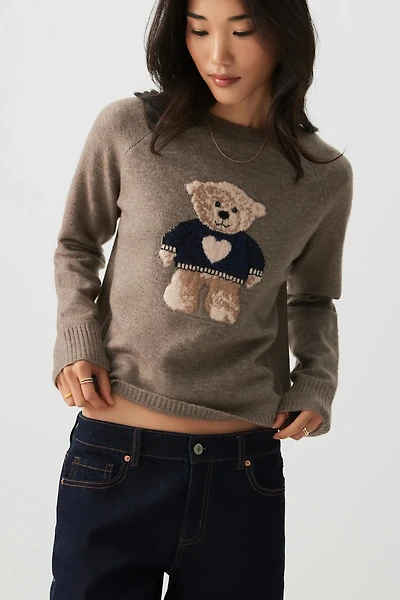 Ardene Animal Print Raglan Sweater in | Size | Polyester/Spandex