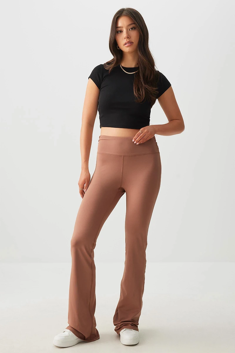 Ardene Flare Leggings in Brown | Size | Polyester/Elastane