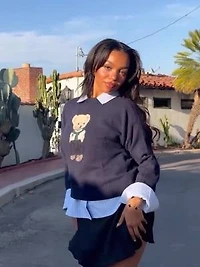 Jupe patineuse courte en tricot