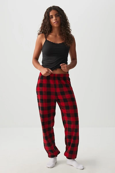 Ardene SUNDAYSOFT PJ Joggers in Red | Size | Polyester | Eco-Conscious