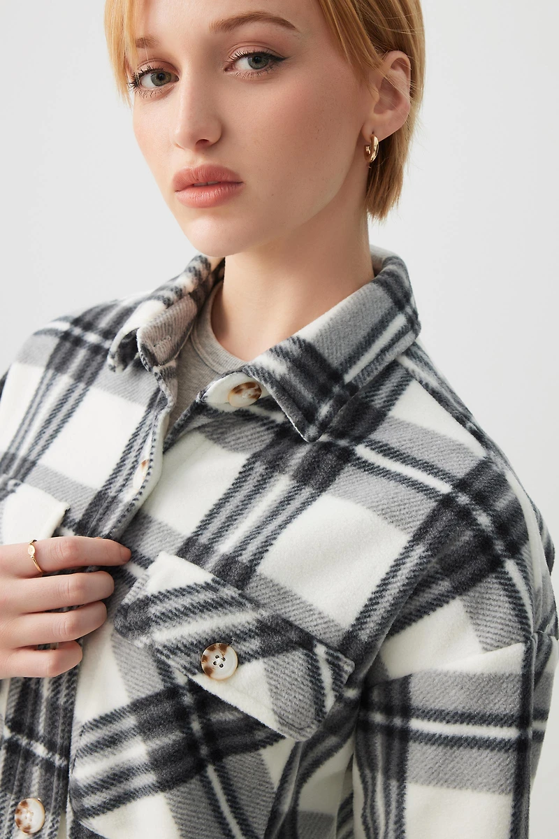 Chemise polaire à carreaux