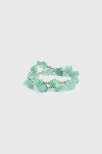 Ardene 2-Pack Semi-Precious Stone Bracelets in Light