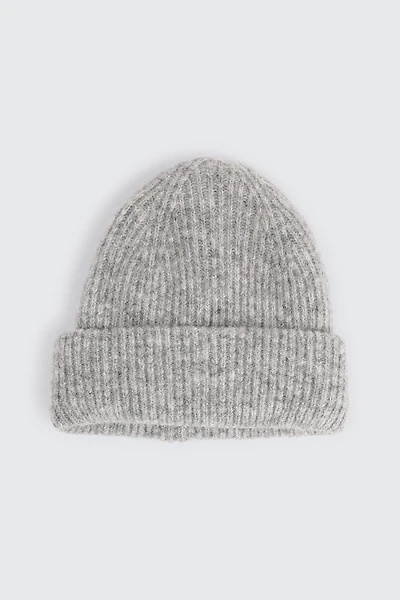Ardene Rib Beanie in Grey | Nylon/Elastane