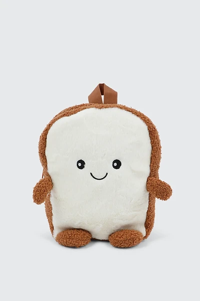 Ardene Kids Toast Plushie Backpack in Brown | Polyester