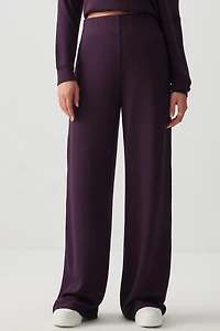 Pantalon à jambe large en maille double