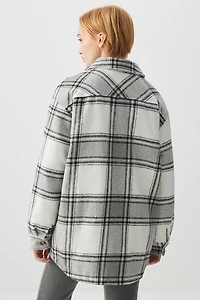 Veste-chemise à carreaux doublée en sherpa