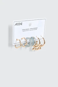 Lot de 3 paires de boucles d'oreilles anneaux